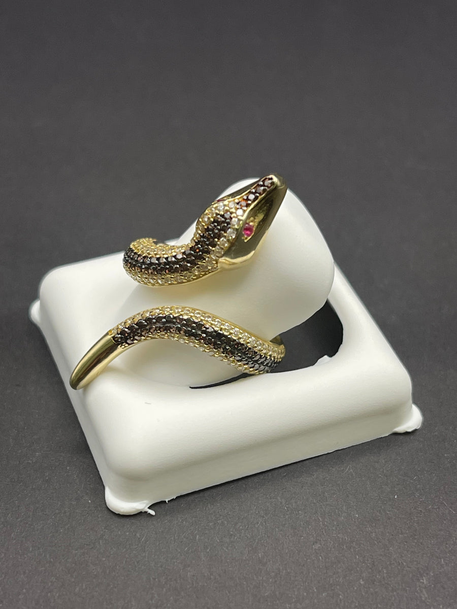 14 K Gold Ring (snake shaped) with Cubic Zirconia stones- 4.4