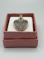 10 K Gold Heart-Shaped Pendant with Diamond Stones, 4.8 G