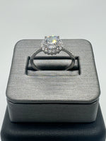 925 Silver Ring with CZs, Size 9