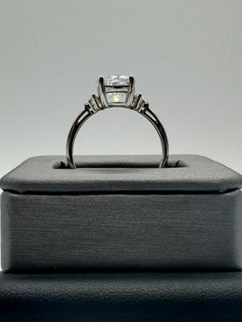 925 Silver Ring with CZs, Size 8