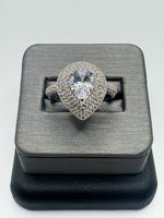 925 Silver Ring with CZs, Size 8