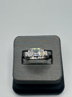 925 Silver Ring with CZs, Size 8