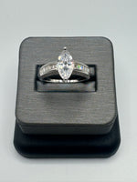 925 Silver Ring with CZs, Size 8