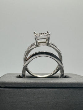 925 Silver Ring (Set) with CZs, Size 7