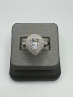 925 Silver Ring with CZs, Size 8