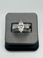 925 Silver Ring with CZs, Size 8