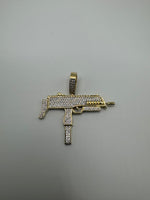 14 K Gold Pendant with CZs, 7.6 Grams