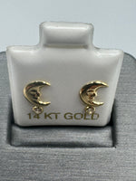 14 K Gold Earrings with CZs