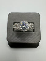 925 Silver Ring with CZs, Size 7