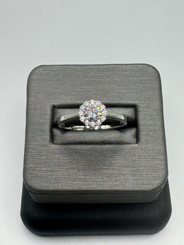 925 Silver Ring with CZs, Size 8
