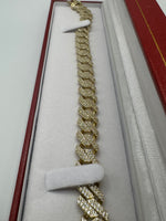 14 K Gold Square Cuban Link Bracelet, 9”, 23.4 Grams