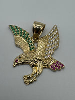 14 K Gold Pendant with colored CZs