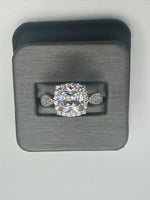 925 Silver Ring with CZs, Size 9