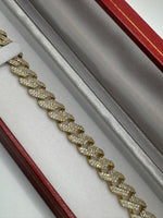 14 K Gold Square Cuban Link Bracelet, 9”, 23.4 Grams