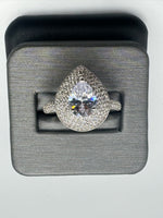 925 Silver Ring with CZs, Size 8