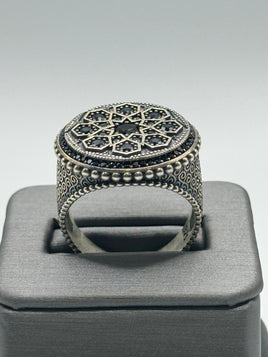 925 Silver Ring with Black CZs, 119 G