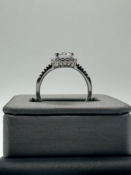 925 Silver Ring with CZs, Size 9