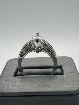 925 Silver Ring with CZs, Size 8