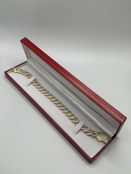 14 K Gold Square Cuban Link Bracelet, 9”, 23.4 Grams