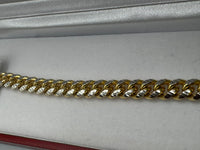 14 K Gold Cunin  Link (two Tone) bracelet 9”, 33.5 Grams