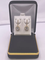 14 K Gold Earrings with Cubic Zirconia stones- 3.6 G