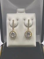 14 K Gold Earrings with Cubic Zirconia stones- 3.6 G