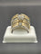 14 K Gold wedding set of three rings with Cubic Zirconia stones- 13.5 Gram- Size 7& 10