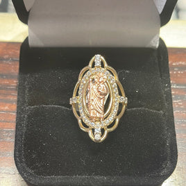 14 K Gold Ring St Judas with CZ  Size 7 4.6 G