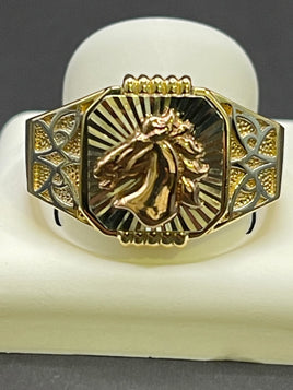 14 K Gold Ring (Horse head emblem)- 9.1 Grams- Size 11