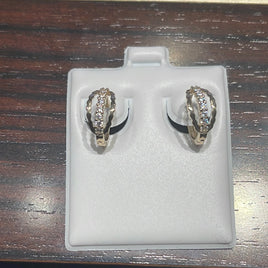 14 K Gold Earrings CZ  1.7 G