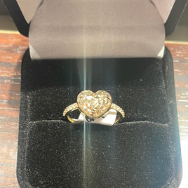 14 K Good Ring solid heart-shaped ring with CZ  size 7 1.8 G