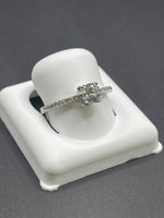 14 K White Gold Ring with Cubic Zirconia stones- 2 Grams- Size 7