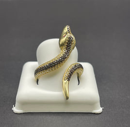 14 K Gold Ring (snake shaped) with Cubic Zirconia stones- 4.4 Grams- size 7