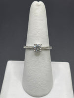 14 K White Gold Ring with Cubic Zirconia stones- 2 Grams- Size 7