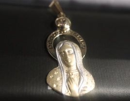 14 K Gold Charm Two color Virgin Merry face pendant 1.8 G