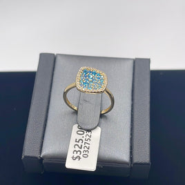 14 K Gold Ring Blue CZs ring